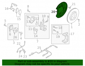 Rear left brake disc cover Audi A5 F5 17-