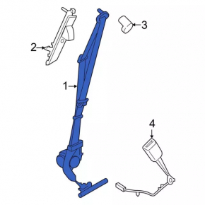 Ford Edge 15-18 black driver's seat belt, broken
