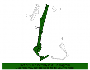 Ford Edge 15-18 black driver's seat belt, broken
