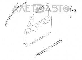Molding door-glass central front left Mazda6 09-13
