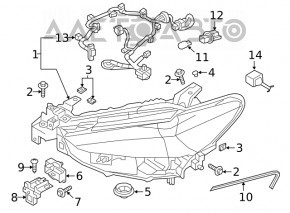 Headlight front left Mazda 6 18-21 LED without AFS