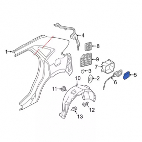 Fuel filler door Ford Edge 19-