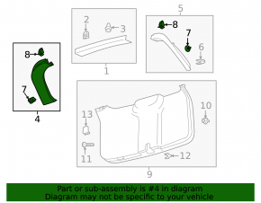 Right trunk door trim Ford Explorer 20 - black