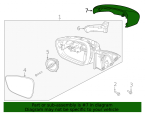 Right side mirror cover for Ford Escape MK4 20-22 under the turn signal