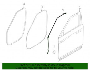 Upper front right door seal for Land Rover Range Rover Velar 18-23