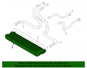 Engine Oil Cooler BMW 5 G30 17-23 M5, 4.4L, without M8, M850i xDrive Gran Coupe, Lower Center, With M Model, 4.4L Turbo, with M6
