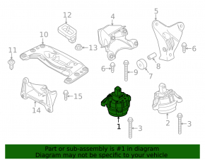 Right engine mount BMW 5 F10 11-16 3.0, 3.0T RWD