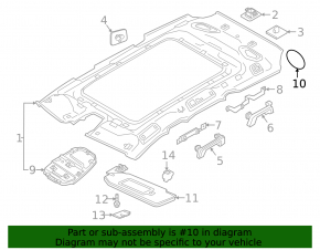 Volvo XC60 18-25 grey left headliner speaker grille