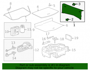 Chevrolet Bolt EUV 22-23 trunk opening trim dark gray