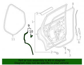 Rear left side door seal for Audi E-Tron 19-23 rear
