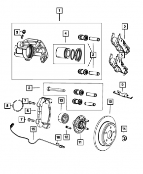Rear left brake disc Dodge Durango 11-330/14mm rusty