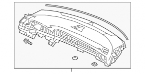 Dashboard front panel without AIRBAG Honda Insight 19-22 black