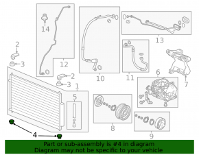 Condenser support lower left Honda Accord 13-18 rubber
