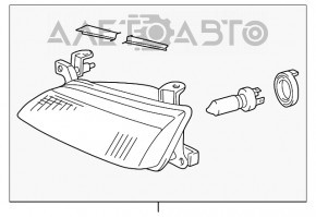 Headlight front right Toyota Camry v20 97-99 bare without cover