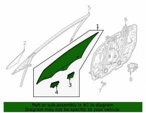 Rear right door glass for Hyundai Sonata 20-26