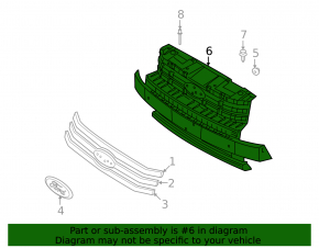 Radiator grill assembly Ford Flex 09-12 prerest