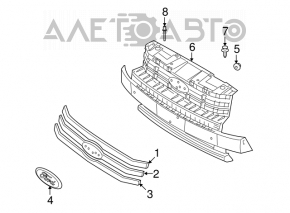 Radiator grill assembly Ford Flex 09-12 prerest