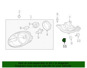 Headlight mount adjuster right Audi A6 C7 12-18 type 1