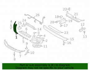 Bare front bumper right side Audi Q5 8R 09-12 prerest Under washer, without parking