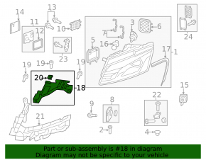 Left headlight mounting bracket Audi Q5 8R 09-12 prerest SIGNEDA