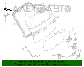 Trunk door hinge left Mercedes W167 GLE 350 450 20-23