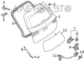 Trunk door hinge left Mercedes W167 GLE 350 450 20-23