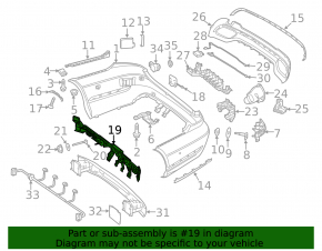 Rear bumper central bracket Mercedes E-class W212 14-16
