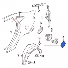 Fuel filler flap Ford Fiesta 11-19 4d