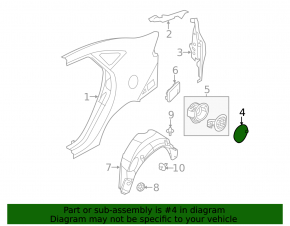 Fuel filler flap Ford Fiesta 11-19 4d