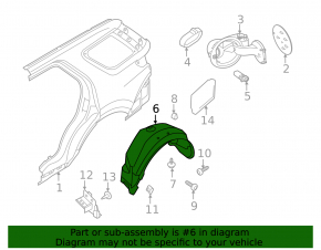 Rear right mudguard Ford Explorer 16-19 rest, fasteners torn