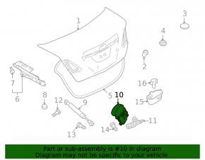 Mazda 6 14-17 trunk lid lock