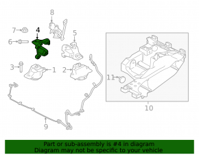 Right engine mount bracket for Jaguar F-Pace 17-23 2.0