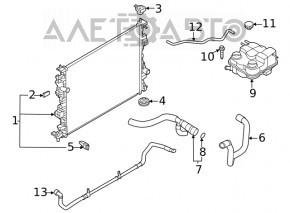 Cooling pipe lower Ford Escape MK4 20- hybrid, plug-In