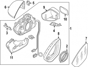 Right mirror housing for Volkswagen ID.4 21-22