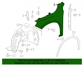 Front left wing Mercedes GLA 15-20