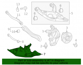 Rear left control arm cover for Mercedes W167 GLE 350 450 20-24 spring