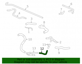 Lower cooling hose for Honda Civic X FC 16-21 1.5T