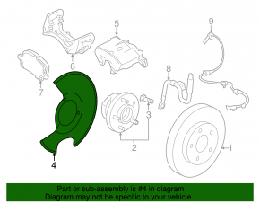 Brake Disc Cover Front Right Chevrolet Malibu 13-16 for R16