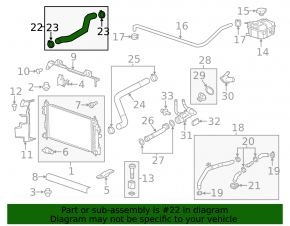 Upper cooling pipe Chevrolet Malibu 13-14 hybrid