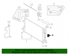 Upper left radiator mounting bracket Hyundai Elantra 21- 2.0