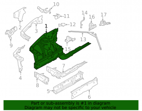 Front right side member BMW 3 F30 12-15