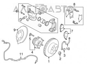 Brake Disc Cover Front Left Nissan Murano z51 09-14