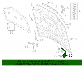 Left hood hinge for Audi Q8 19-25