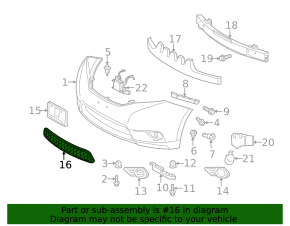 Toyota Sienna 11-17 Front Bumper Lower Grille