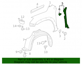 Right door-wing seal for Toyota RAV4 06-12
