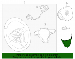 VW Atlas 21-25 small steering wheel trim, gloss black, R-Line