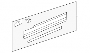 Lower front right door trim for VW Tiguan 18-22, gloss black molding, R-Line