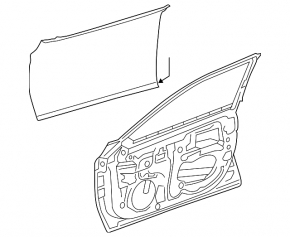 Door bare front left Toyota Avalon 19-22