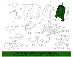 Driver's seat backrest tilt adjustment motor for Toyota Prius V 12-17 without frame