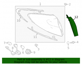 Outer wing light cover rear right Toyota C-HR 18-22 Turkey built